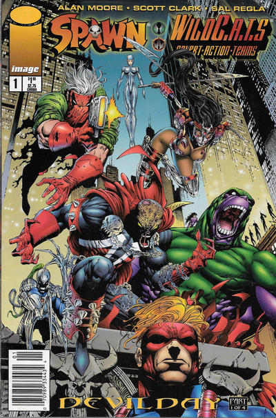 Cover for Spawn / WildC.A.T.s (Image, 1996 series) #1 [Newsstand]