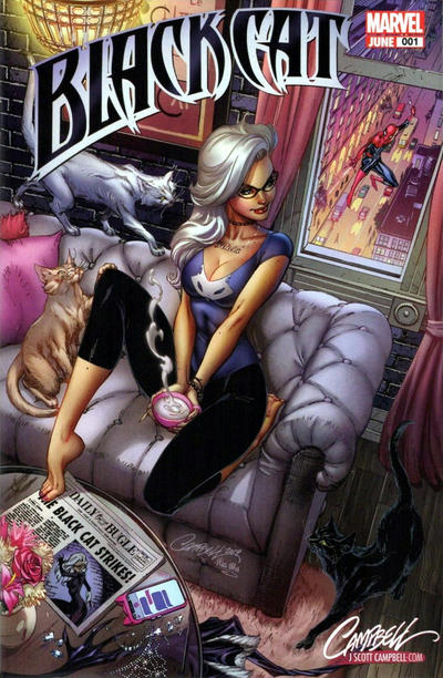 Cover for Black Cat (Marvel, 2019 series) #1 [J. Scott Campbell Exclusive Cover B]