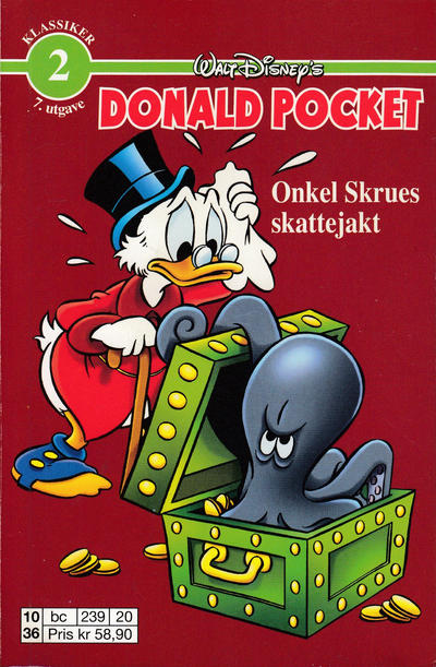 Cover for Donald Pocket (Hjemmet / Egmont, 1968 series) #2 - Onkel Skrues skattejakt [6. opplag bc 239 20]