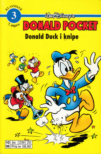 Cover for Donald Pocket (Hjemmet / Egmont, 1968 series) #3 - Donald Duck i knipe [6. opplag bc 239 20]