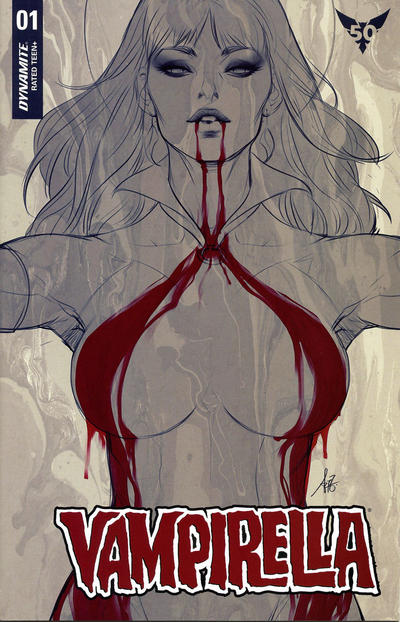 Cover for Vampirella (Dynamite Entertainment, 2019 series) #1 [FOC Sneak Peek-Art by Artgerm]