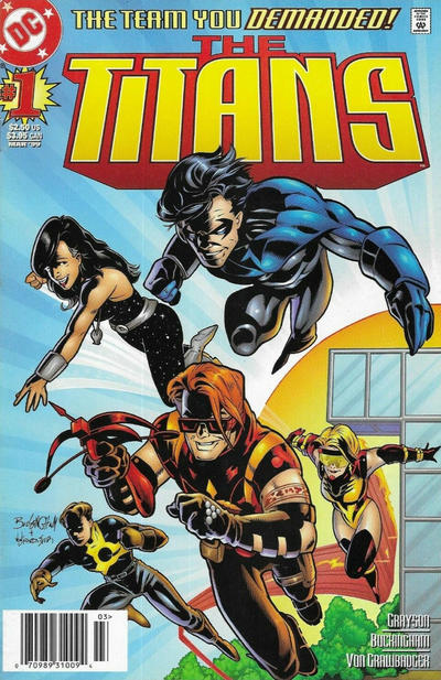 Cover for The Titans (DC, 1999 series) #1 [Left-Side Cover - Newsstand]