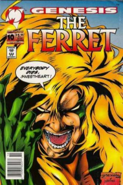 Cover for The Ferret (Malibu, 1993 series) #10 [Newsstand]