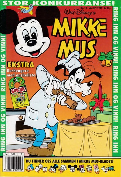 Cover for Mikke Mus (Hjemmet / Egmont, 1980 series) #12/1992