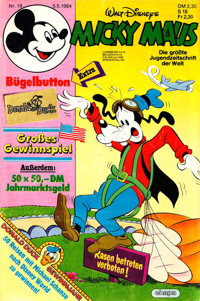 Cover for Micky Maus (Egmont Ehapa, 1951 series) #19/1984 [Mit Gewinnspiel]