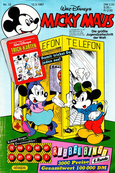 Cover for Micky Maus (Egmont Ehapa, 1951 series) #12/1987 [Mit Zahlen]