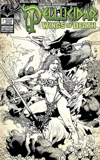 Cover for Pellucidar: Wings of Death (American Mythology Productions, 2019 series) #1 [Limited Edition Sketch Cover]