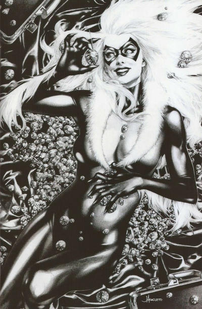 Cover for Black Cat (Marvel, 2019 series) #1 [Unknown Comics Exclusive - Jay Anacleto Black and White Virgin Art]