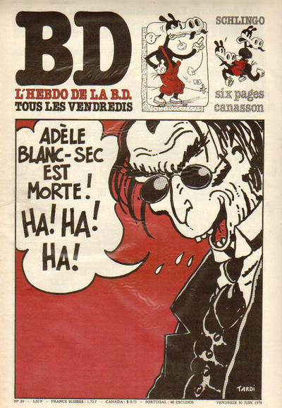 Cover for BD : L'hebdo de la B.D. (Éditions du Square, 1977 series) #39
