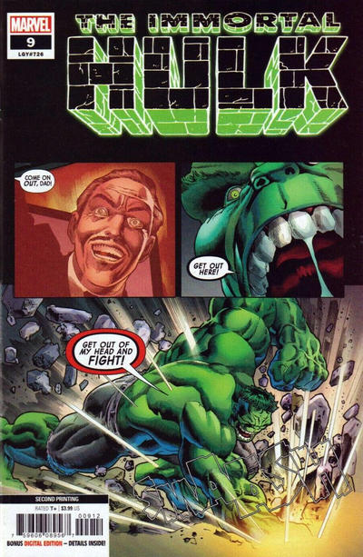 Cover for Immortal Hulk (Marvel, 2018 series) #9 [Second Printing - Joe Bennett]