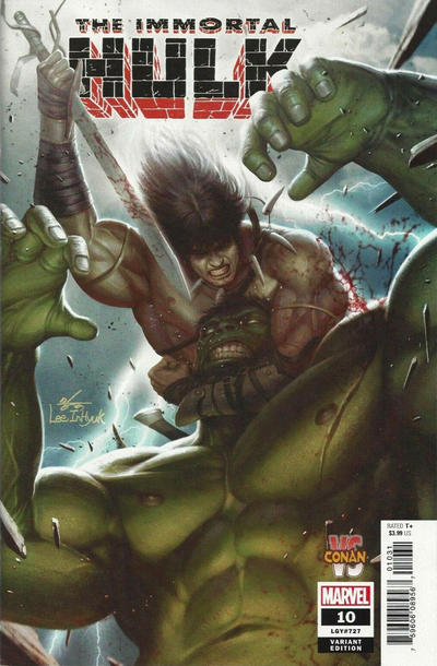 Cover for Immortal Hulk (Marvel, 2018 series) #10 [Inhyuk Lee 'Conan Vs']