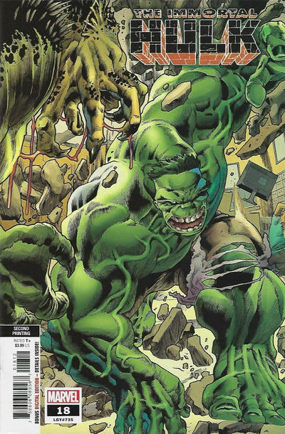 Cover for Immortal Hulk (Marvel, 2018 series) #18 [Second Printing - Joe Bennett]