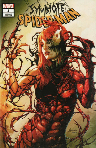 Cover for Symbiote Spider-Man (Marvel, 2019 series) #1 [Variant Edition - Limited Edition Comics 'Carnage Queen' Exclusive - Jay Anacleto Cover]