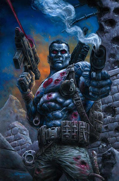 Cover for Bloodshot (Valiant Entertainment, 2019 series) #1 [Bulletproof Comics and Games NYCC 2019 Virgin Cover - Johnny Desjardins]