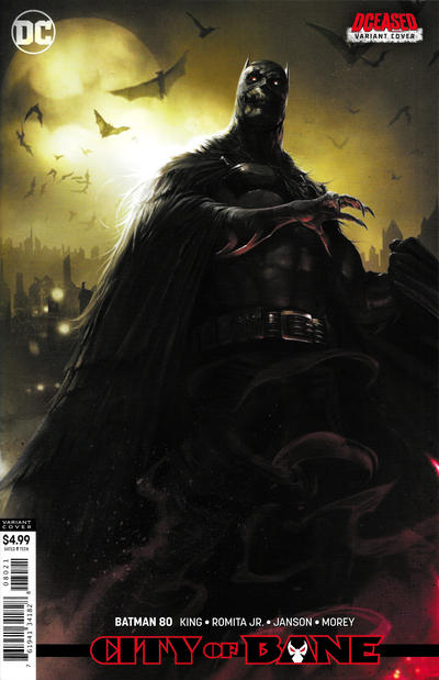 Cover for Batman (DC, 2016 series) #80 [Francesco Mattina DCeased Cardstock Variant Cover]