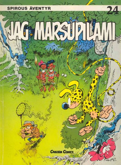 Cover for Spirous äventyr (Carlsen/if [SE], 1974 series) #24 - Jag Marsupilami [2:a upplagan, 1989]
