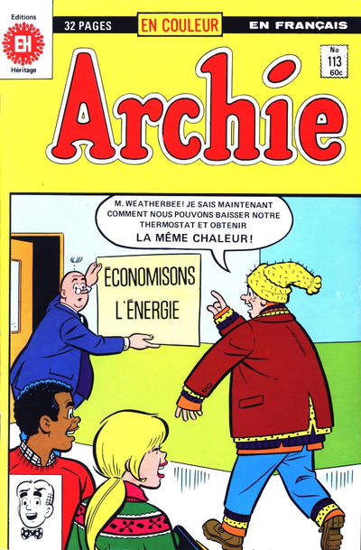 Cover for Archie (Editions Héritage, 1971 series) #113