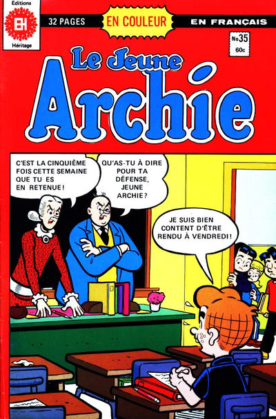 Cover for Le Jeune Archie (Editions Héritage, 1976 series) #35