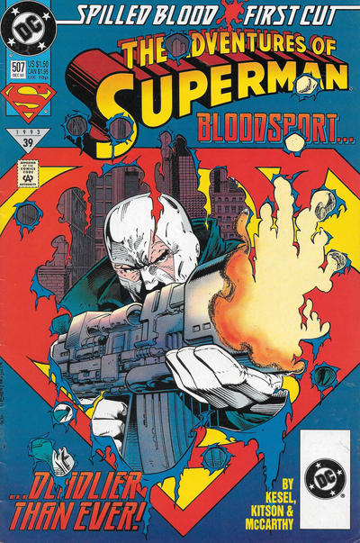 Cover for Adventures of Superman (DC, 1987 series) #507 [DC Bullet Logo Corner Box]