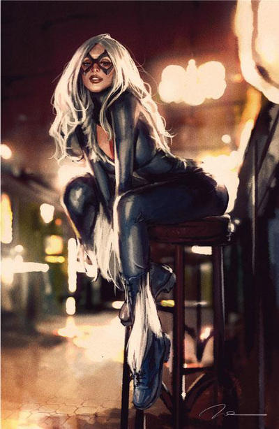 Cover for Black Cat (Marvel, 2019 series) #1 [Unknown Comics Exclusive - Gerald Parel Virgin Art]