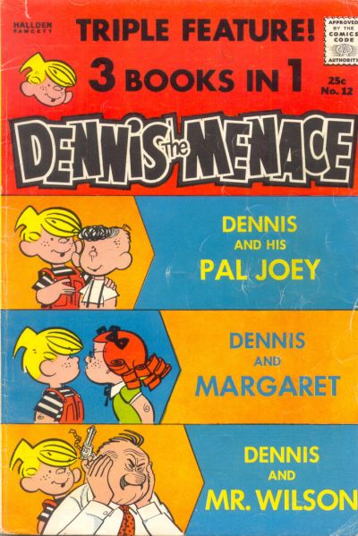 Cover for Dennis the Menace Giant (Hallden; Fawcett, 1958 series) #12 - Dennis the Menace Triple Feature!