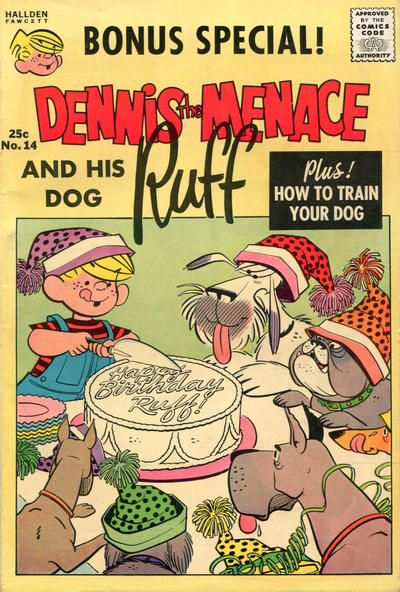 Cover for Dennis the Menace Giant (Hallden; Fawcett, 1958 series) #14 - Dennis the Menace and His Dog Ruff