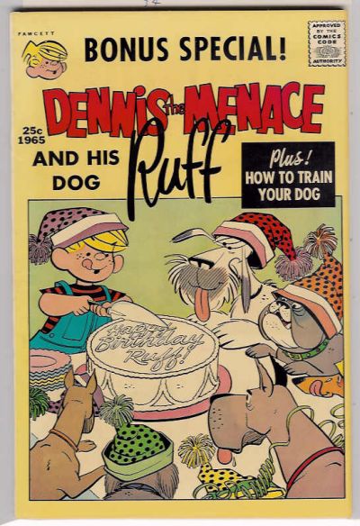 Cover for Dennis the Menace Giant (Hallden; Fawcett, 1958 series) #34 - Dennis the Menace and His Dog Ruff