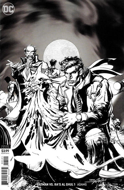 Cover for Batman vs. Ra's al Ghul (DC, 2019 series) #1 [Neal Adams Black & White Cover]