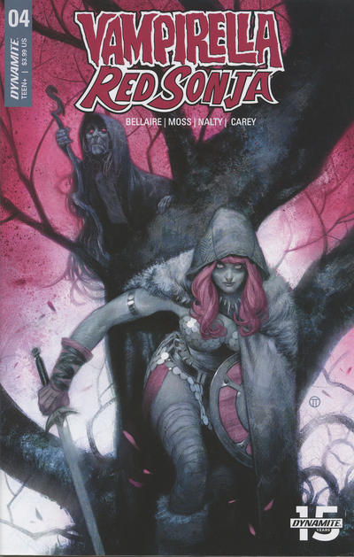 Cover for Vampirella / Red Sonja (Dynamite Entertainment, 2019 series) #4 [Cover A Julian Totino Tedesco]