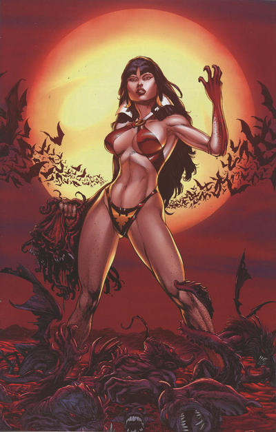 Cover for Vengeance of Vampirella (Dynamite Entertainment, 2019 series) #1 [FOC Virgin Blood Moon Art by Buzz]