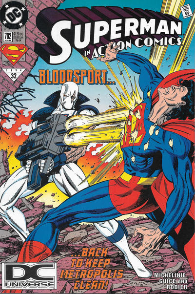 Cover for Action Comics (DC, 1938 series) #702 [DC Universe Corner Box]