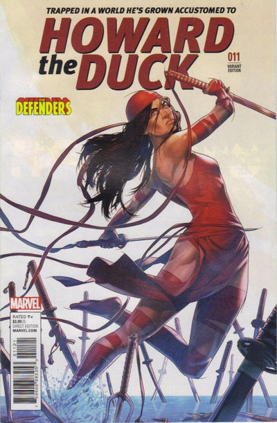 Cover for Howard the Duck (Marvel, 2016 series) #11 [Variant Edition - The Defenders 'Elektra' - Jamal Campbell Cover]