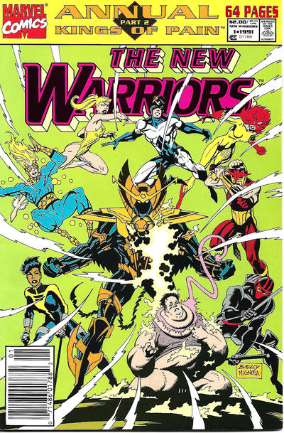 Cover for The New Warriors Annual (Marvel, 1991 series) #1 [Newsstand]