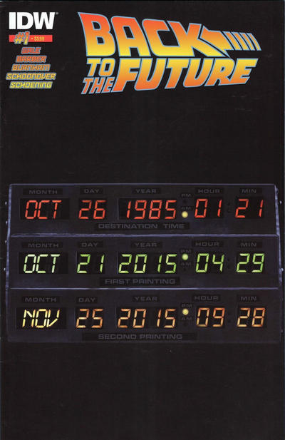 Cover for Back to the Future (IDW, 2015 series) #1 [Second Printing]