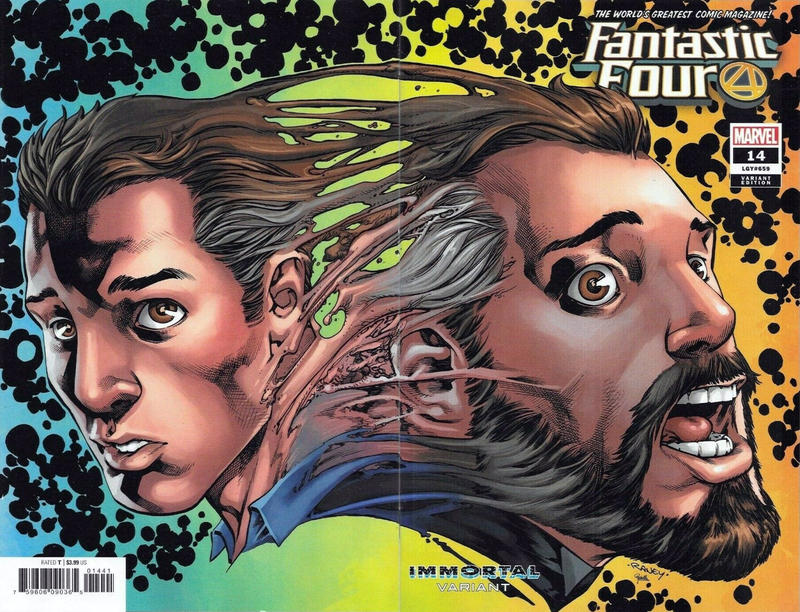 Cover for Fantastic Four (Marvel, 2018 series) #14 (659) [Tom Raney 'Immortal' Wraparound (Mister Fantastic)]