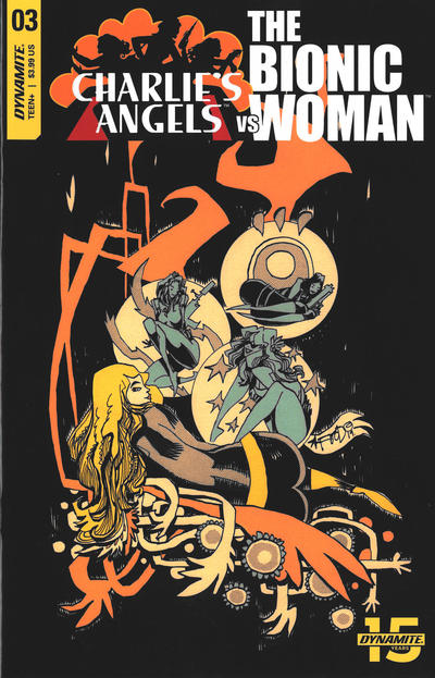 Cover for Charlie's Angels vs. the Bionic Woman (Dynamite Entertainment, 2019 series) #3 [Cover B Jim Mahfood]