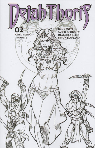 Cover for Dejah Thoris (Dynamite Entertainment, 2019 series) #2 [Incentive Black and White Cover Joe Linsner]