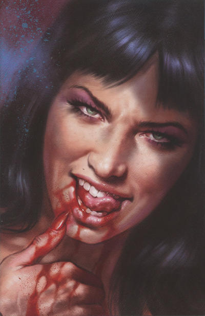 Cover for Vampirella (Dynamite Entertainment, 2019 series) #7 [FOC Sneak Peek Virgin Art by Lucio Parrillo]