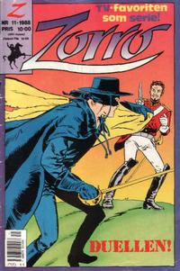 Cover Thumbnail for Zorro (Hemmets Journal, 1988 series) #11/1988