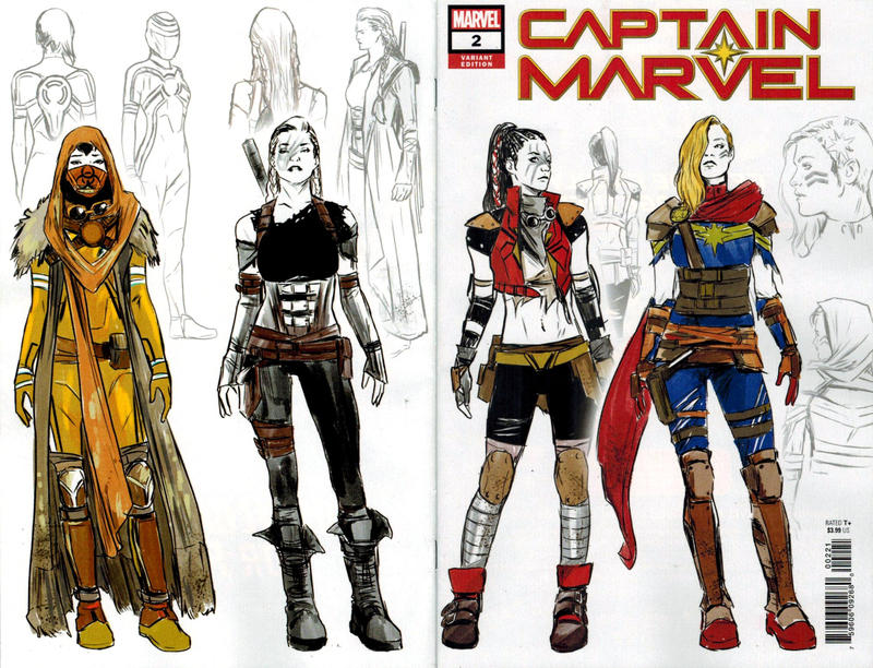 Cover for Captain Marvel (Marvel, 2019 series) #2 [Carmen Carnero Design Wraparound]
