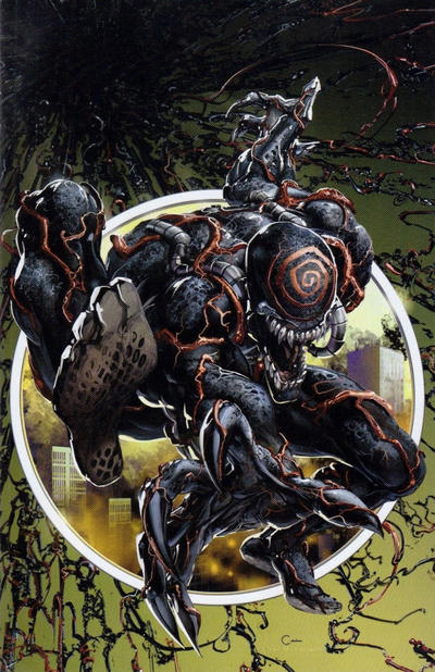 Cover for Venom: First Host (Marvel, 2018 series) #1 [Scorpion Comics Exclusive - Clayton Crain 'Symbiote God' Virgin Art]