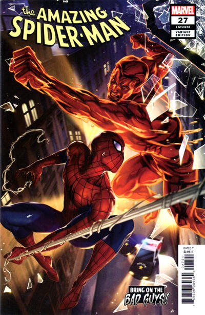 Cover for Amazing Spider-Man (Marvel, 2018 series) #27 (828) [Variant Edition - Bring on the Bad Guys - Woo Chul Lee Cover]