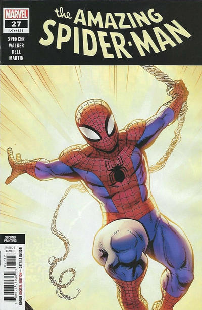 Cover for Amazing Spider-Man (Marvel, 2018 series) #27 (828) [Second Printing - Kev Walker Cover]