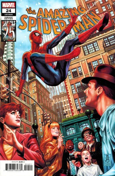 Cover for Amazing Spider-Man (Marvel, 2018 series) #24 (825) [Secret Variant - Carnage 'Bloody' Logo]
