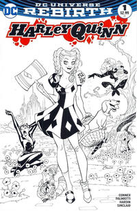Cover Thumbnail for Harley Quinn (DC, 2016 series) #1 [Emerald City Comics Amanda Conner Black and White Cover]