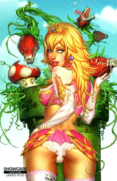 Cover for Grimm Fairy Tales 2019 Holiday Special (Zenescope Entertainment, 2019 series) [Showcase Edition - Eric Basaldua 'Princess Peach']