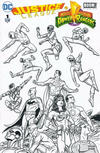 Cover for Justice League / Power Rangers (DC, 2017 series) #1 [Fried Pie Mike Allred Black and White Cover]