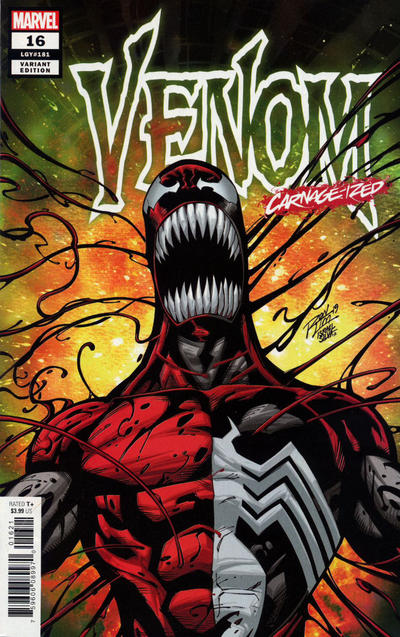 Cover for Venom (Marvel, 2018 series) #16 (181) [Variant Edition - Carnage-ized - Ron Lim Cover]