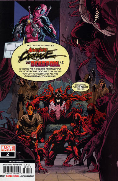 Cover for Absolute Carnage vs. Deadpool (Marvel, 2019 series) #2 [Second Printing]