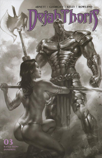 Cover for Dejah Thoris (Dynamite Entertainment, 2019 series) #3 [Incentive Black and White Cover Lucio Parrillo]